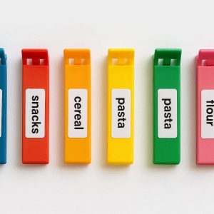21 Color Coded Plastic Bag Clips for Pantry Organization and Labeling