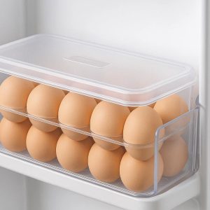 3 Egg Storage Container with Lid for Refrigerator Door Organization