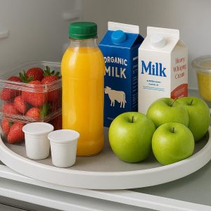 6 Lazy Susan Turntable Organizer for Deep Refrigerator Shelves